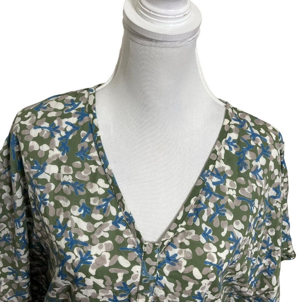 Mirth Bali Midi Dress Cotton Lagenlook Printed Women’s Size Large Missing Belt - Picture 10 of 14